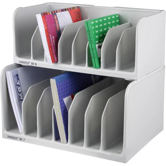 Inkiess Sortierstation BF 7, A5, 7 Fächer, 1 Etage, Kunststoff, Lichtgrau 4 Inkiess Sortierstation BF 7, A5, 7 Fächer, 1 Etage, Kunststoff, Lichtgrau – Bild 2
