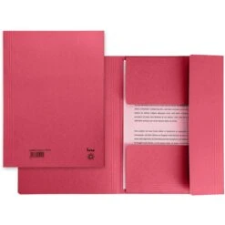 Bene Jurismappe 81700RT, A4, Rot, 250g/m² Karton, Mit 3 Einschlagklappen, 5 Stück