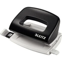 Leitz Locher 5058-00-95, NeXXt Mini, Schwarz, Bürolocher, Stanzleistung 10 Blatt