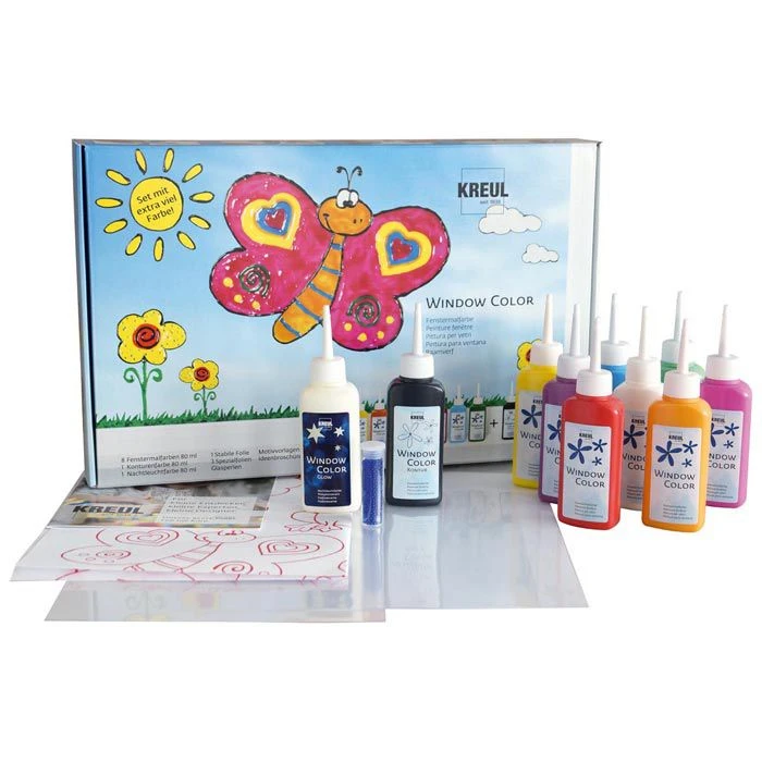 Kreul Fenstermalfarben 42752, 10 Farben A 80ml, Inklusive Zubehör 5 Kreul Fenstermalfarben 42752, 10 Farben A 80ml, Inklusive Zubehör – Bild 3