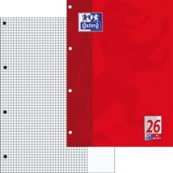 Oxford Briefblock 384405026, A4, Kariert, 90g/qm,50 Blt,4-fach Gelocht, Außenrand