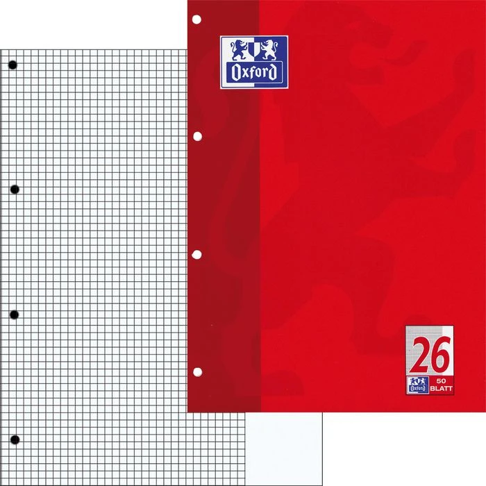 Oxford Briefblock 384405026, A4, Kariert, 90g/qm,50 Blt,4-fach Gelocht, Außenrand 3 Oxford Briefblock 384405026, A4, Kariert, 90g/qm,50 Blt,4-fach Gelocht, Außenrand