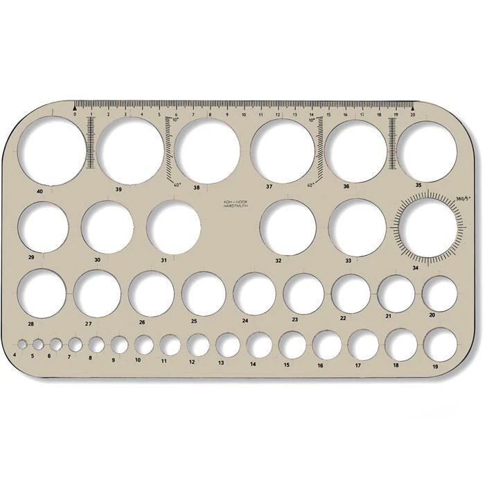 Koh-I-Noor Schablone 749161, Kreisschablone, 37 Kreise, Ø 4 - 40 Mm 3 Koh-I-Noor Schablone 749161, Kreisschablone, 37 Kreise, Ø 4 - 40 Mm