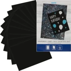 Stylex Fotokarton 46760, 22 X 33cm, Schwarz, 300g/m², 10 Blatt