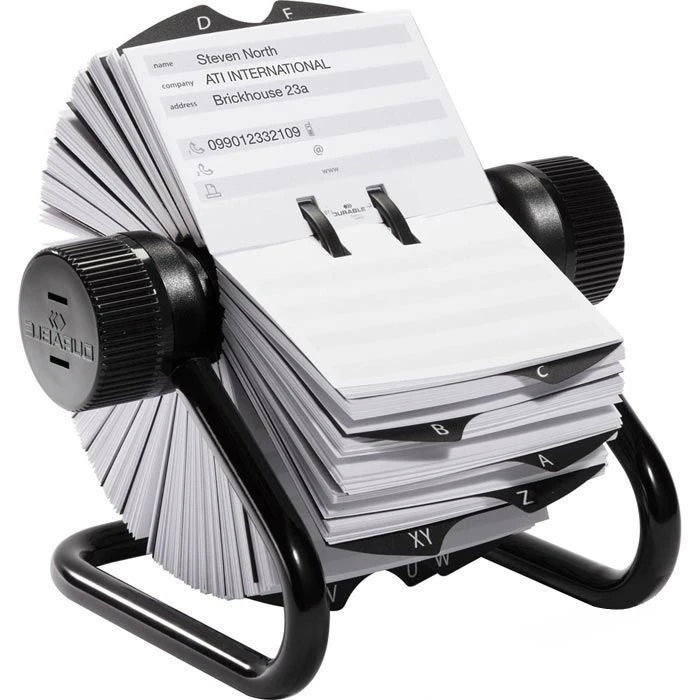 Durable 2482 Telindex Rollkartei Adresskarten, Schwarz 3 Durable 2482 Telindex Rollkartei Adresskarten, Schwarz