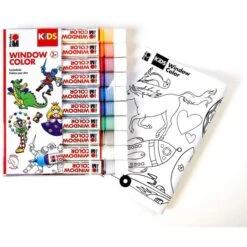 Marabu Fenstermalfarben Kids, Window Color Set, 10 Farben A 25ml, Inklusive Malvorlage -Leitz Shop 28fa89d1e38e146797a83179304d6534290dc5e9 fenstermalfarben marabu kids window color set