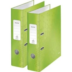 Leitz Ordner 1005-01-54 WOW Laminierter Karton, A4, 8cm, Grün