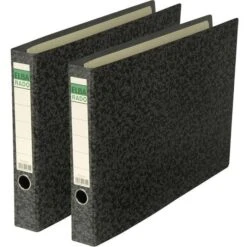 Elba 100202078 Rado Ordner, A3 Quer, Schmal, Hartpappe, Schwarz