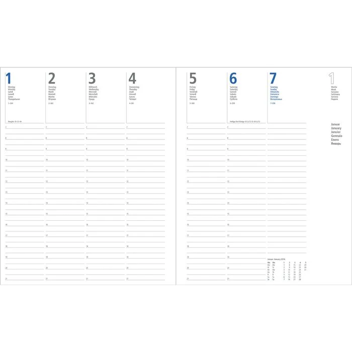 Geiger Buchkalender Wochentimer Diplomat, 1 Woche Auf 2 Seiten, Balacron, Schwarz, A4 4 Geiger Buchkalender Wochentimer Diplomat, 1 Woche Auf 2 Seiten, Balacron, Schwarz, A4 – Bild 2