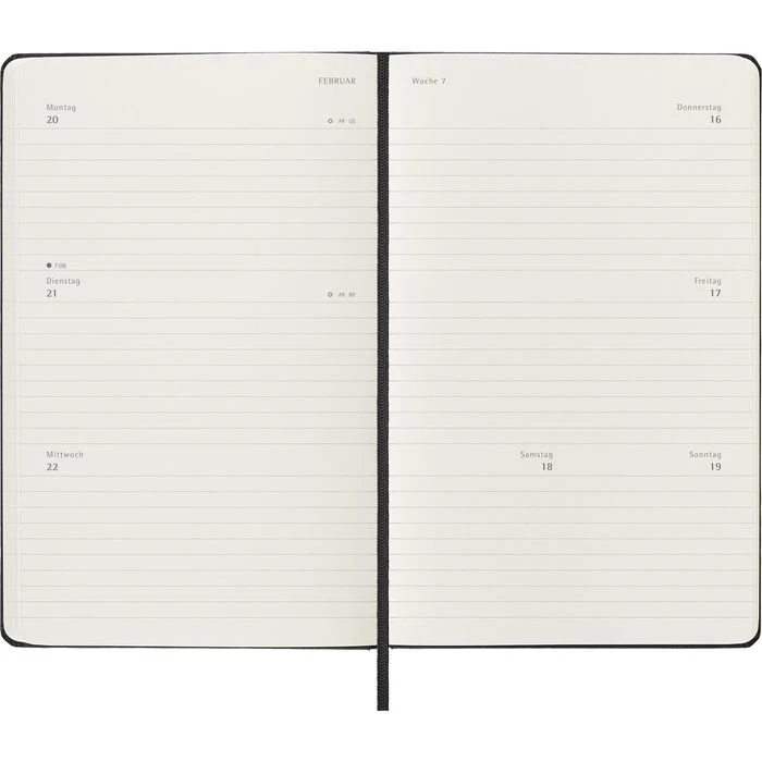 Moleskine Buchkalender Large, 1 Woche Auf 2 Seiten Hardcover Schwarz Deutsch, A5 4 Moleskine Buchkalender Large, 1 Woche Auf 2 Seiten Hardcover Schwarz Deutsch, A5 – Bild 2