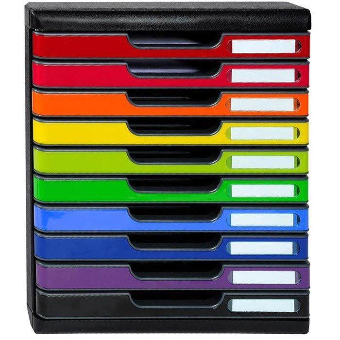 Exacompta Schubladenbox 302798D, Modulo, A4, Kunststoff, 10 Fächer, Bunt / Schwarz 4 Exacompta Schubladenbox 302798D, Modulo, A4, Kunststoff, 10 Fächer, Bunt / Schwarz – Bild 2