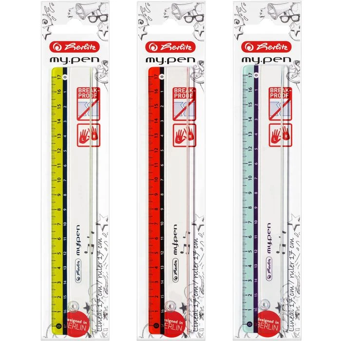 Herlitz Lineal My.pen 11367984, 17 Cm, Kunststoff, Farbig Sortiert, Rechts- & Linkshänder 4 Herlitz Lineal My.pen 11367984, 17 Cm, Kunststoff, Farbig Sortiert, Rechts- & Linkshänder – Bild 2
