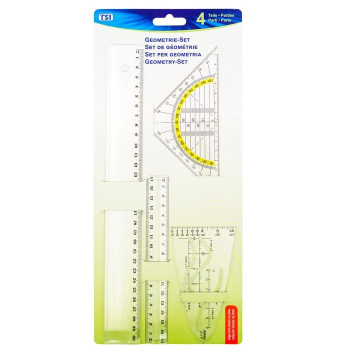 Böttcher-AG Geometrie-Set 4-teilig, Geodreieck 16 Cm, Lineal 17 Cm & 30 Cm, Parabel 3 Böttcher-AG Geometrie-Set 4-teilig, Geodreieck 16 Cm, Lineal 17 Cm & 30 Cm, Parabel