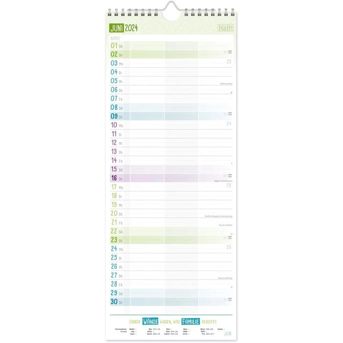 Häfft Familienplaner Planer Für Zwei, 18 Monate, 1 Monat 1 Seite, Mit 3 Spalten, 17x42cm 5 Häfft Familienplaner Planer Für Zwei, 18 Monate, 1 Monat 1 Seite, Mit 3 Spalten, 17x42cm – Bild 3