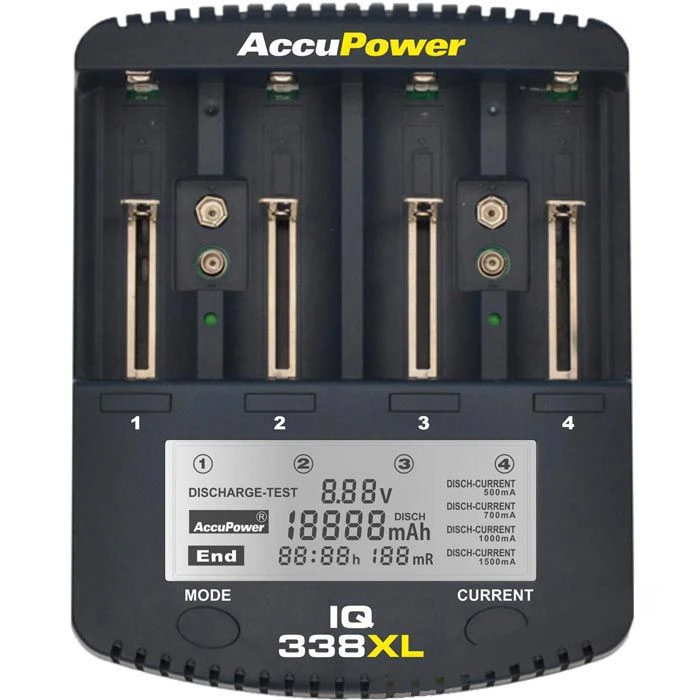 AccuPower Akku-Ladegerät IQ-338XL Li-Ion, Schnelllader, USB, LC-Display 4 AccuPower Akku-Ladegerät IQ-338XL Li-Ion, Schnelllader, USB, LC-Display – Bild 2