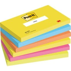 Post-it Haftnotizen Notes, Energetic Collection, 76 X 127mm, 6 X 100 Blatt