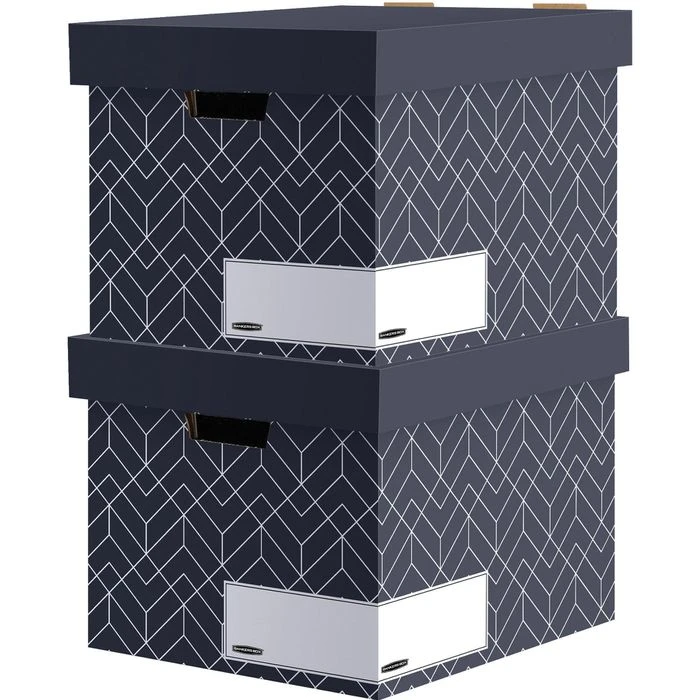 Bankers-Box Archivcontainer Decor Series, Für Ordner, Mit Deckel, Mitternachtsblau, 5 Stück 4 Bankers-Box Archivcontainer Decor Series, Für Ordner, Mit Deckel, Mitternachtsblau, 5 Stück – Bild 2