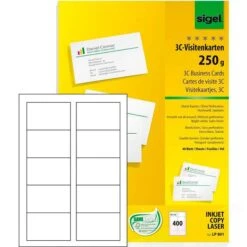 Sigel LP801 3C Visitenkarten 85x55 250g Hochweiß