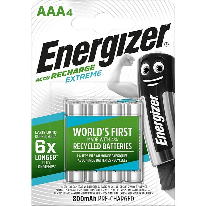 Energizer Akkus Extreme, AAA, 800 MAh, Micro, R3, HR03, NiMH, 4 Stück 3 Energizer Akkus Extreme, AAA, 800 MAh, Micro, R3, HR03, NiMH, 4 Stück