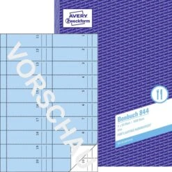 Zweckform Bonbuch 844, Fortlaufend Nummeriert, A4-Block Mit 1000 Bons, Blau/weiß