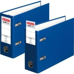 Herlitz Ordner 10842359 MaX.file Protect, PP, A5 Quer, 7,5cm, Kunststoffordner, Blau