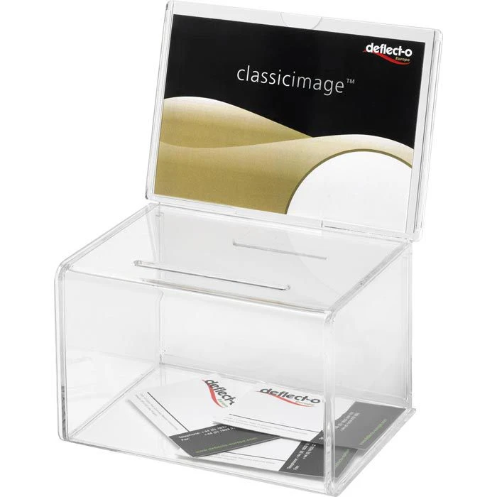 Deflecto Aktionsbox 592901, Kunststoff, Glasklar, 14,9 X 22,2 X 10,8cm, Mit Einstecktafel A6 3 Deflecto Aktionsbox 592901, Kunststoff, Glasklar, 14,9 X 22,2 X 10,8cm, Mit Einstecktafel A6