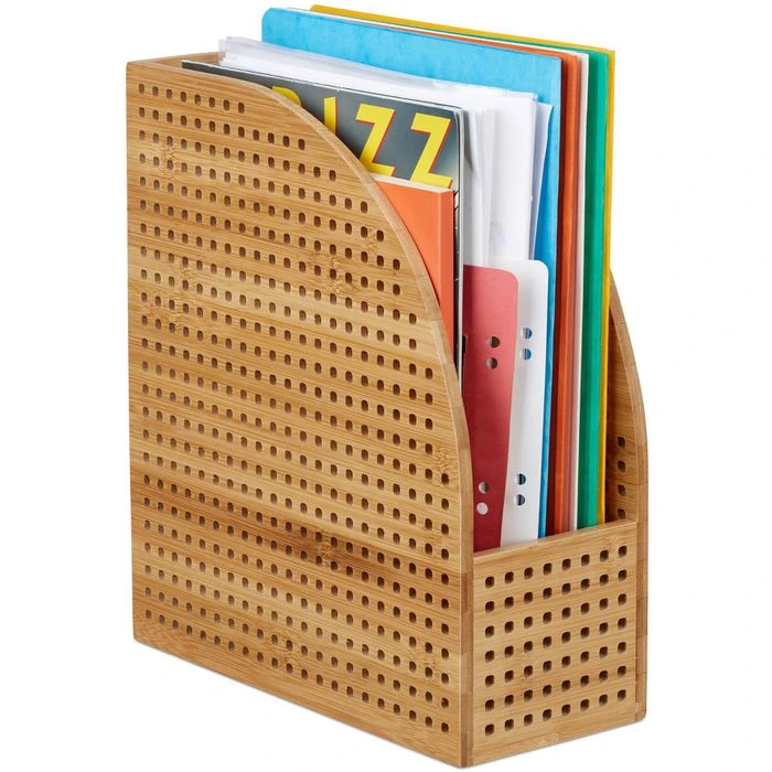 Relaxdays Stehsammler A4, Bambus, Extra Breit, Braun 3 Relaxdays Stehsammler A4, Bambus, Extra Breit, Braun