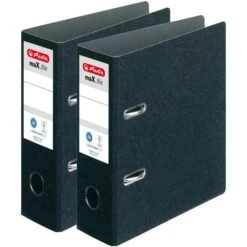 Leitz Shop 26 Herlitz MaX.file 5175807 Ordner, A5 Hoch, Breit, Hartpappe, Schwarz