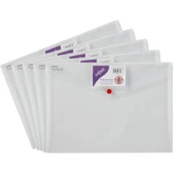Snopake Dokumententasche 12560, Polyfile ID, A4, Für 150 Blatt, Transparent, 5 Stück