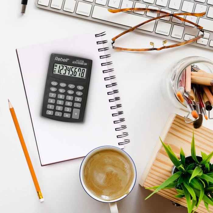 Rebell Taschenrechner HC208, 8-stellige LCD-Anzeige 4 Rebell Taschenrechner HC208, 8-stellige LCD-Anzeige – Bild 2