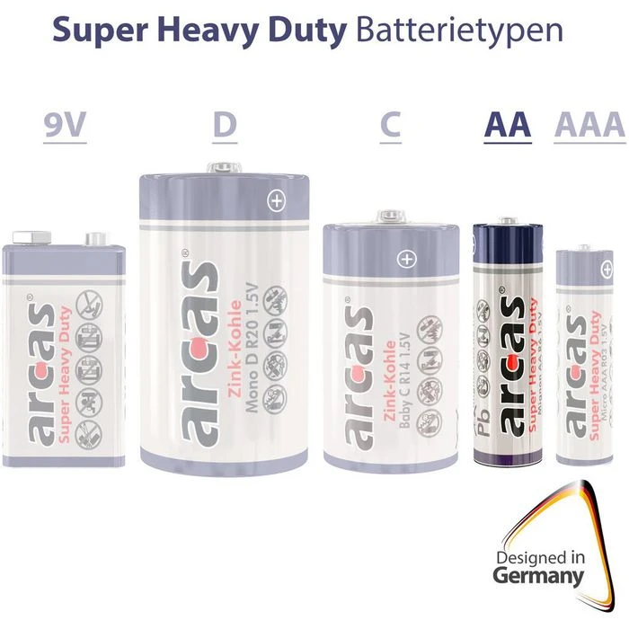 Arcas Batterien Super Heavy Duty, AA, Mignon, R6, 4 Stück 5 Arcas Batterien Super Heavy Duty, AA, Mignon, R6, 4 Stück – Bild 3