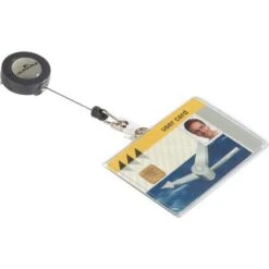 Durable Ausweishalter 8016-19, PVC, Jojo Mit Clip, Ausweishülle, Transparent, 10 Stück