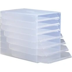 Durable Schubladenbox 1712000400, Idealbox, A4, Kunststoff, 7 Fächer, Offen, Transparent