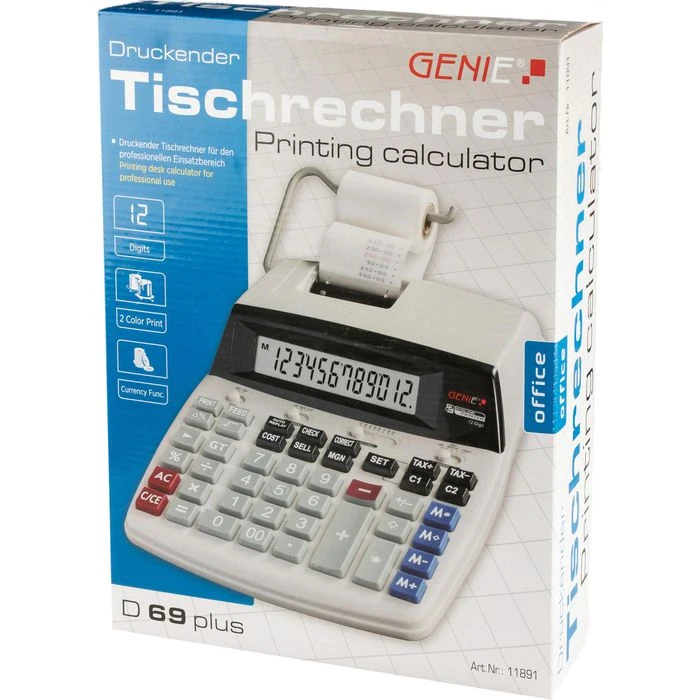 Genie D69 Plus Tischrechner Druckend Papierrolle 7 Genie D69 Plus Tischrechner Druckend Papierrolle – Bild 5