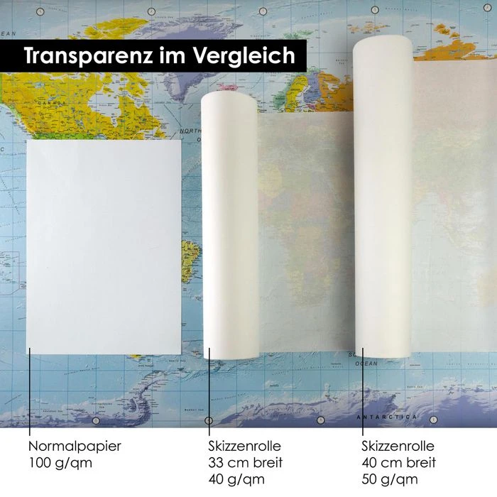 OfficeTree Skizzenrolle 817, 33cm X 50m, 40 G/m², Weiß Transparent 7 OfficeTree Skizzenrolle 817, 33cm X 50m, 40 G/m², Weiß Transparent – Bild 5