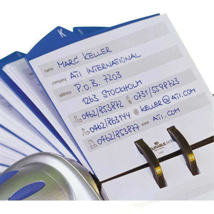 Durable 2416 Telindex Flip Vegas Rollkartei, Silber / Blau 4 Durable 2416 Telindex Flip Vegas Rollkartei, Silber / Blau – Bild 2