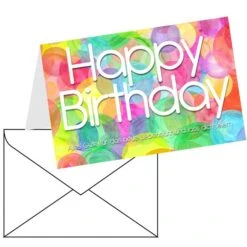 LUMA Geburtstagskarten 2066, Kreise, 175 X 115mm, Klappkarten Mit Umschlag, 6 Stück