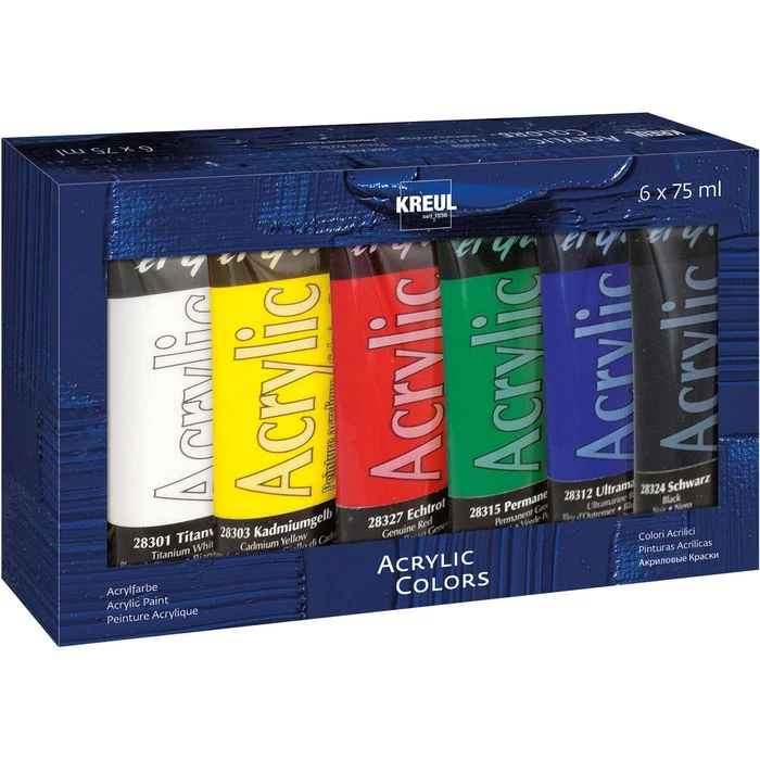 Kreul Acrylfarben El Greco 28260, 6 Farben Je 75ml, In Tuben 3 Kreul Acrylfarben El Greco 28260, 6 Farben Je 75ml, In Tuben