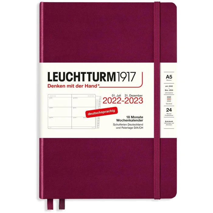 Leuchtturm1917 Buchkalender Wochenkalender, 1 Woche Auf 2 Seiten, Hardcover, Port RedA5 5 Leuchtturm1917 Buchkalender Wochenkalender, 1 Woche Auf 2 Seiten, Hardcover, Port RedA5 – Bild 3