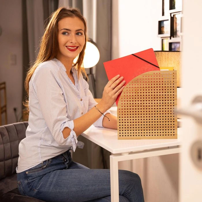 Relaxdays Stehsammler A4, Bambus, Extra Breit, Braun 4 Relaxdays Stehsammler A4, Bambus, Extra Breit, Braun – Bild 2