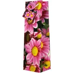 Böttcher-AG Geschenktüte Blumen-Mix, Flaschentüte, 10 X 33cm, Sortiert