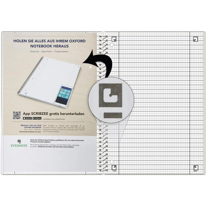 Oxford Collegeblock 100050362 KarLi, A4, Innen- Und Außenrand, 90 G/m², Liniert Und Kariert 5 Oxford Collegeblock 100050362 KarLi, A4, Innen- Und Außenrand, 90 G/m², Liniert Und Kariert – Bild 3
