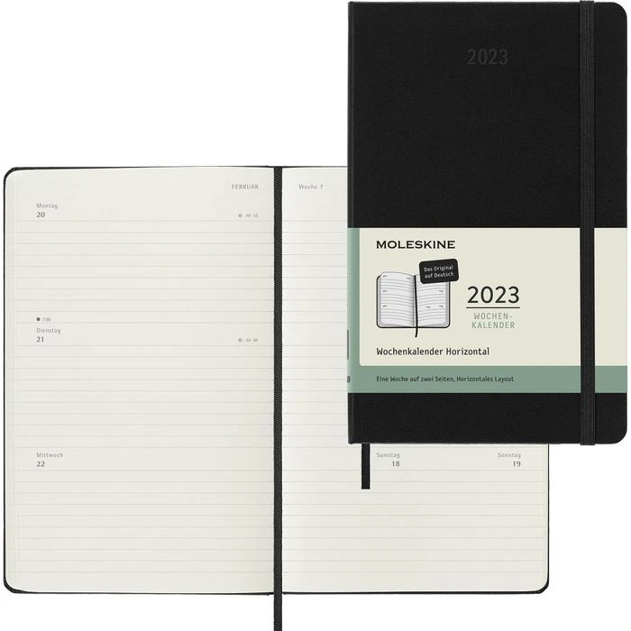 Moleskine Buchkalender Large, 1 Woche Auf 2 Seiten Hardcover Schwarz Deutsch, A5 3 Moleskine Buchkalender Large, 1 Woche Auf 2 Seiten Hardcover Schwarz Deutsch, A5