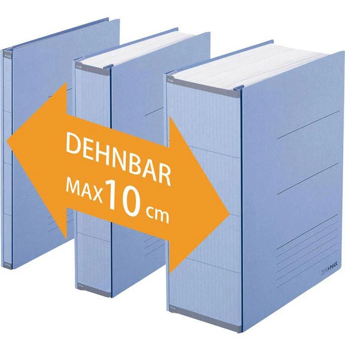 Plus-Japan Ordner Zero Max 89808, Karton, A4, 1 - 10cm, Ausziehbarer Rücken, Blau 3 Plus-Japan Ordner Zero Max 89808, Karton, A4, 1 - 10cm, Ausziehbarer Rücken, Blau