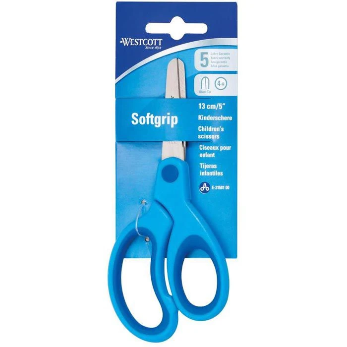 Westcott Kinderschere Softgrip, E-21581 00, 13 Cm, Bastelschere, Aus Edelstahl, Rostfrei, Blau 4 Westcott Kinderschere Softgrip, E-21581 00, 13 Cm, Bastelschere, Aus Edelstahl, Rostfrei, Blau – Bild 2