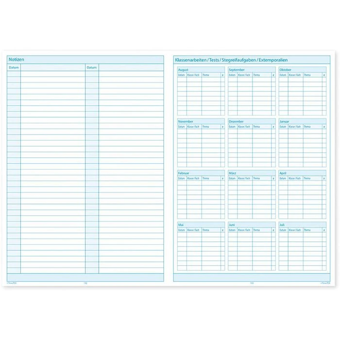 TimeTex Lehrerkalender 10505, Universal Schulplaner 1 Woche Auf 2 Seiten A5 Plus 9 TimeTex Lehrerkalender 10505, Universal Schulplaner 1 Woche Auf 2 Seiten A5 Plus – Bild 7
