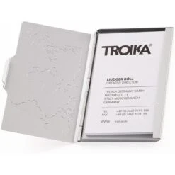 TROIKA Visitenkartenetui Global Contacts, Silber, Für 10 Karten, Aluminium, Mit Weltkartenprägung -Leitz Shop 8ff51661c1297e98c28078ceb0d108166c4933ef visitenkartenetui troika global contacts silber