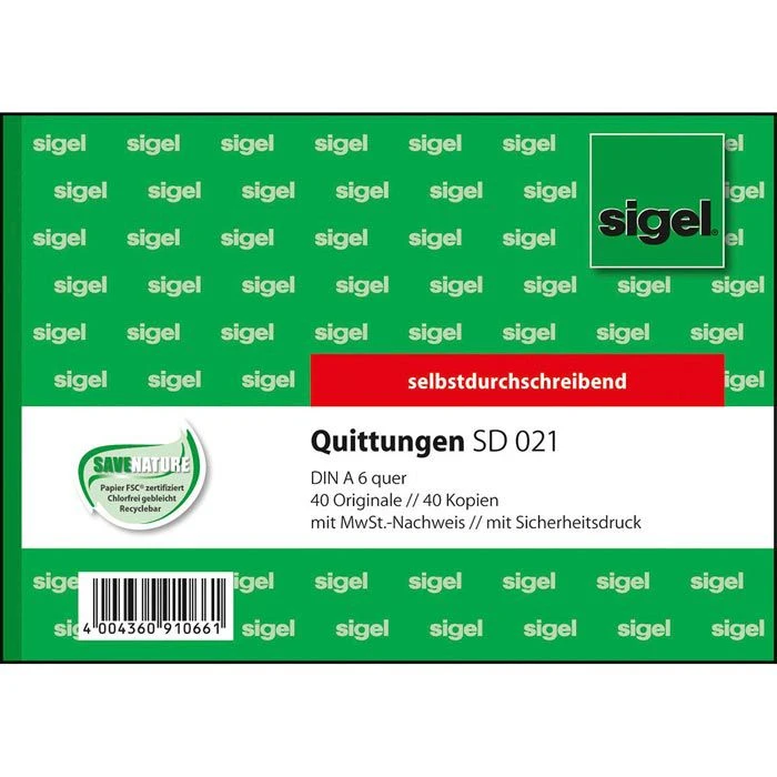 Sigel SD 021 Quittungsblock A6 Quer 2x40 Blatt 5 Sigel SD 021 Quittungsblock A6 Quer 2x40 Blatt – Bild 3