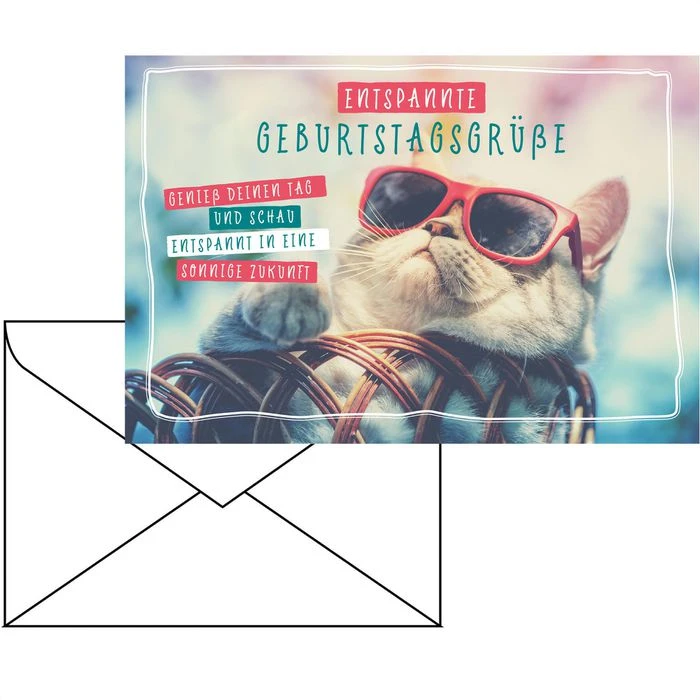 Böttcher-AG Geburtstagskarten Entspannte Grüße, 170 X 115mm, Klappkarte Mit Umschlag