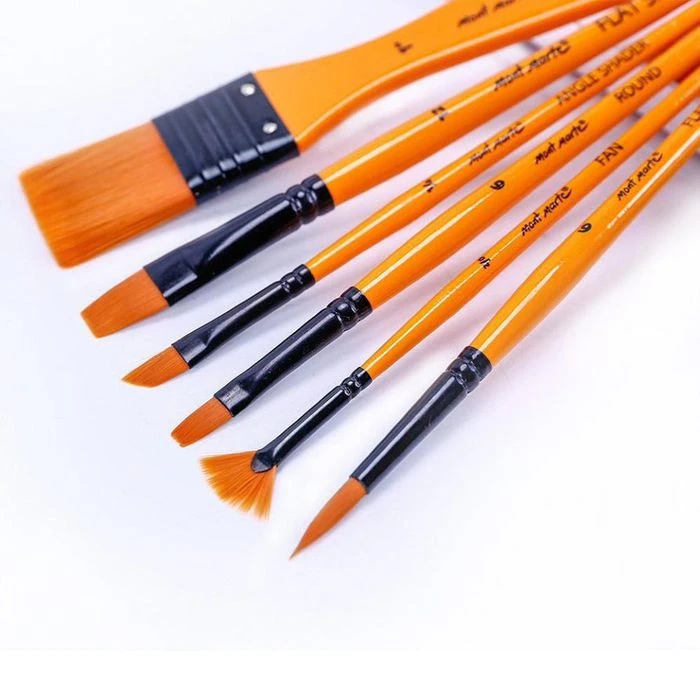 Mont-Marte Pinsel Taklon-Pinselset, Für Acrylfarbe, Verschiedene Größen, 10 Stück 4 Mont-Marte Pinsel Taklon-Pinselset, Für Acrylfarbe, Verschiedene Größen, 10 Stück – Bild 2